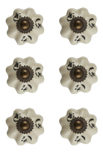 Setx6 Tirador Antiq De Ceramica D. 3cm 0