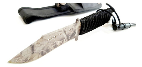 Cuchillo Supervivencia Tactico Realtree Camo Pedernal Funda 0
