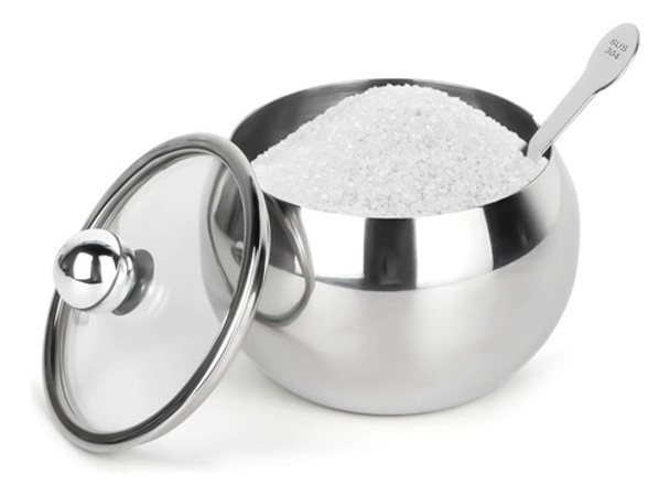 Hanmir Azucarero De Acero Inoxidable Con Tapa Transparente Y 0 Hanmir Azucarero De Acero Inoxidable Con Tapa Transparente Y 0