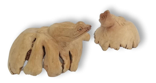 Adorno Set De Ranas En Madera Ideal Decoracion 0