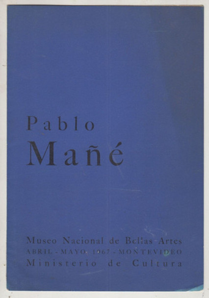 1967 Arte Uruguay Pablo Mañe Escultura Catalogo Bellas Artes 0