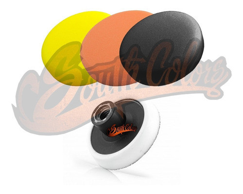 Kit 3 Pads De Pulido 3 + Backing Flexible Espuma Sagus 0