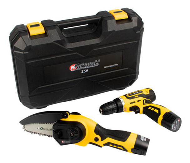 Moto Serra A Bateria Mini Serra Eletrica 25v + Parafusadeira 0