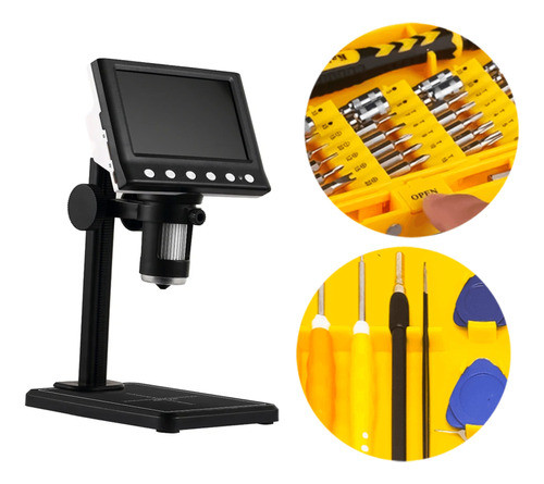 Microscópio Tela Hd Digital 1000x Usb Led + 38 Chaves Tork 0