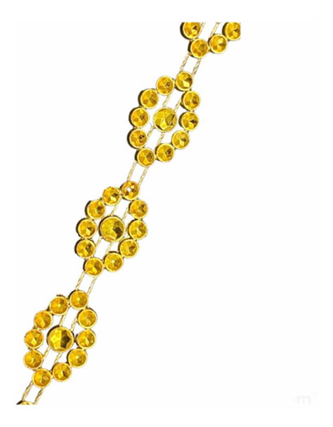 Galon Falso Strass Ojito #803 Oro Deco Ropa Bijou X 2 Metros 0