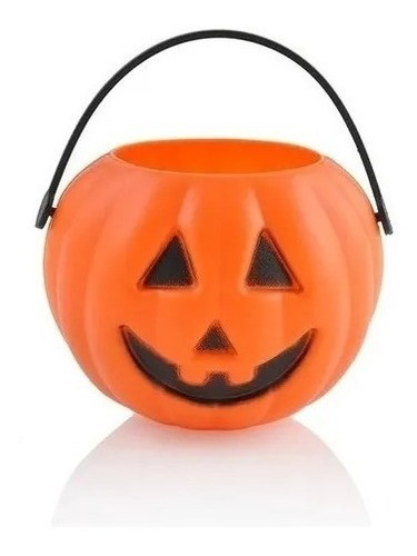 Caramelera Halloween Cotillón Disfraz Balde Calabaza Chica 0