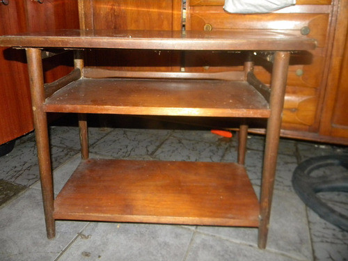 Mesa Estilo Escandinava Doble Plano  En Buen Estado 0