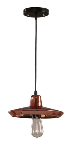 Luminaria De Colgar Vidrio Cobre 1 Luz Techo 0
