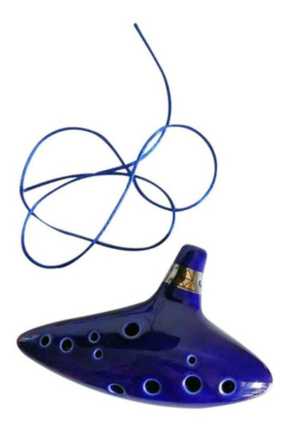 12 Furos Ocarina Cerâmica Soprano Legend Of Salda Flauta Azu 0