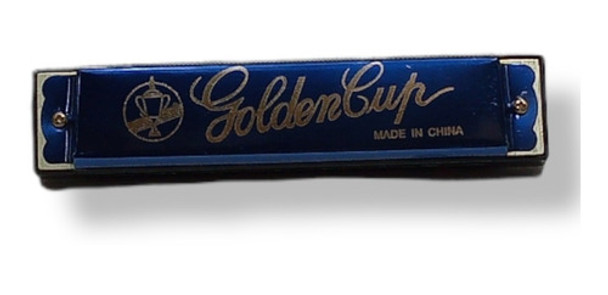Armónica 16 Agujeros Golden Cup Azul. 0