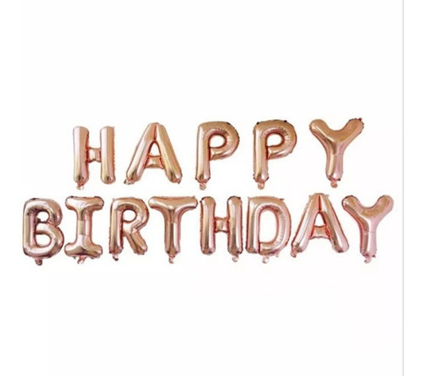 Globos Metalizados Happy Birthday Rosa Gold Cumpleaños Deco 0 Globos Metalizados Happy Birthday Rosa Gold Cumpleaños Deco 0