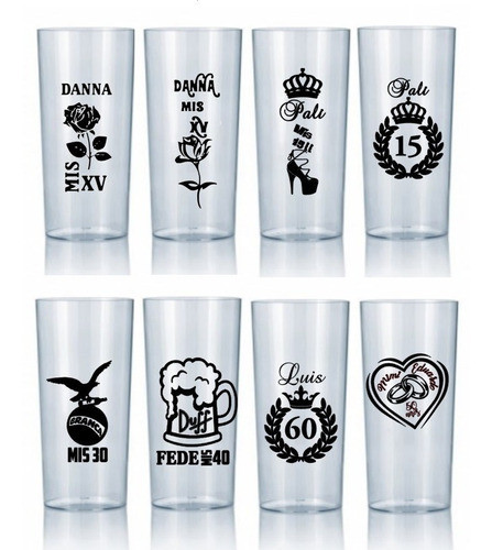 Vasos Luminosos Multicolor Personalizados X100 U Vasos Led 0