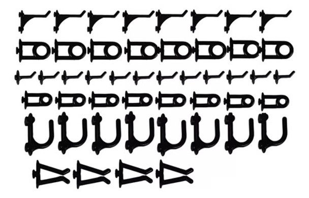 Kit 72 Ganchos Plástico Para Painel Ferramentas Preto Mohr 0 Kit 72 Ganchos Plástico Para Painel Ferramentas Preto Mohr 0