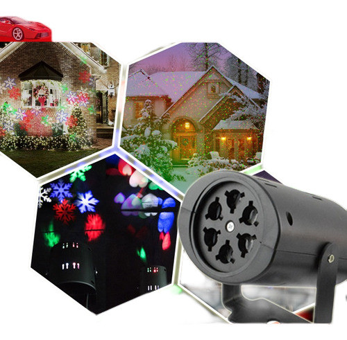 Lámpara Láser Proyector Navidad Copo De Nieve Paisaje Luz Pa 0