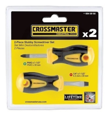 Set Destornilladores 2 Piezas Phillips Plano Crossmaster 0