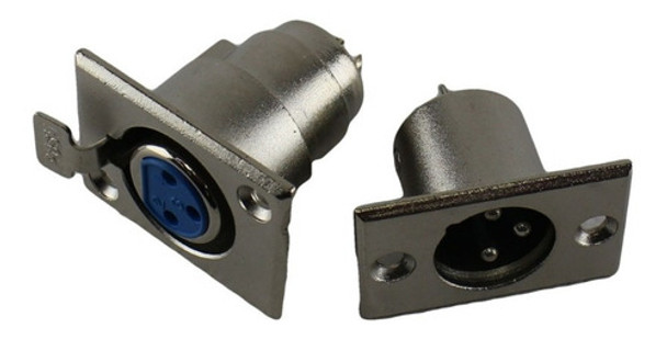 Kit X2 Conector Xlr Canon Chasis Metalico H / Macho 3 P Htec 0