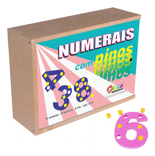 Numerais Com Pinos Em E.v.a Com 55 Peças Carlu 0