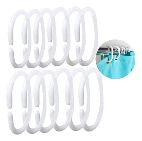 Ganchos De Plastico Para Cortina De Baño, Directo De Fabrica 0