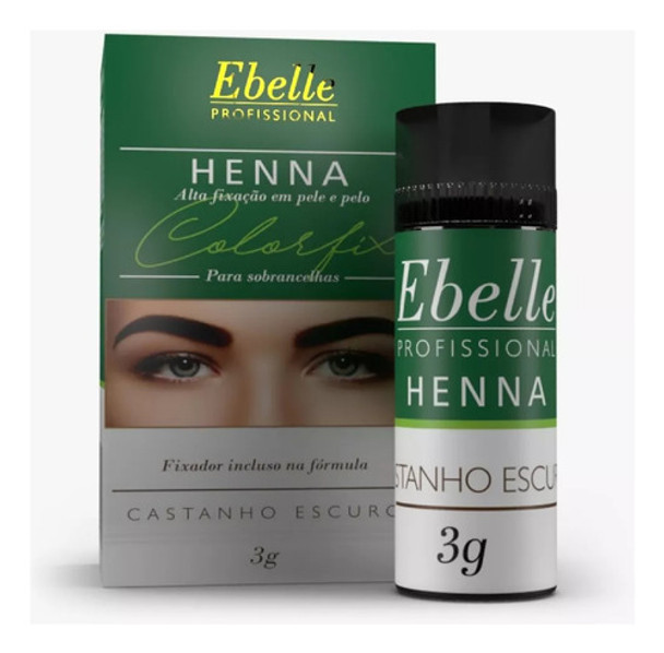 Henna Para Sobrancelha Ebelle 3g Castanho Escuro 0 Henna Para Sobrancelha Ebelle 3g Castanho Escuro 0