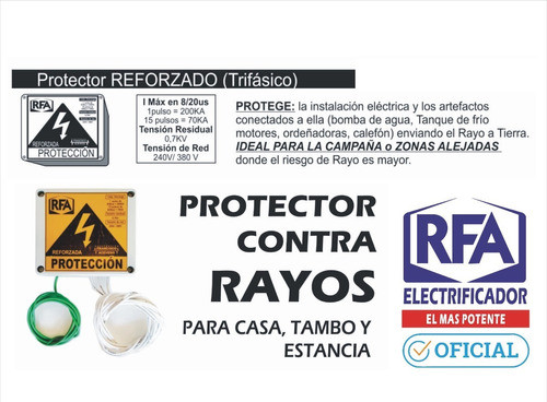 Protector Contra Rayos - Campo Trifasico - Rfa Directo 0