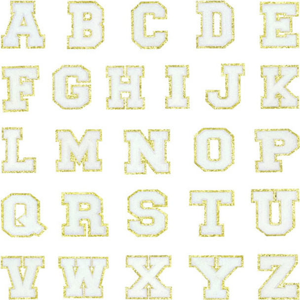 Remendo De Letras Em Ferro, Letras Em Inglês De Chenille Do 0
