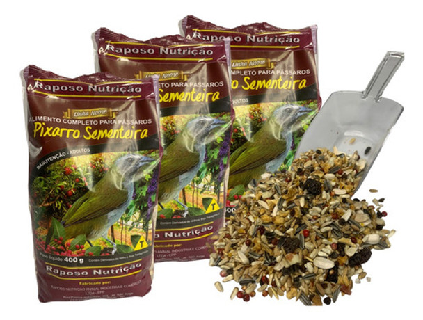 Kit 3un Ração Trinca Ferro Sementeira 500g Raposo Nutrição 0
