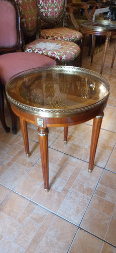 Antigua Mesa Francesa Lateral Con Bronceria Impecable N576 0