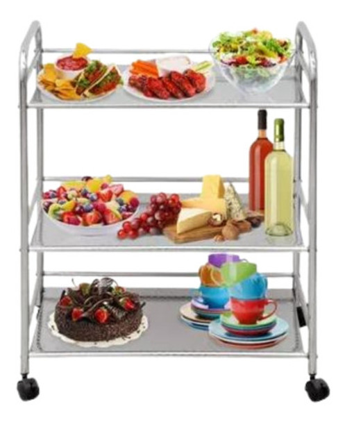 Carrinho Com Prateleiras Multiuso Em Aço Inox Guimmis.casa 0