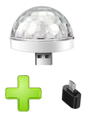 Luz Giratoria Rgb V8 Para Celular Entrada Usb Con Adap V8 0