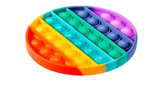 Pop It Mediano Arcoiris Juego Antiestres Circulo Disco 12 Cm 0