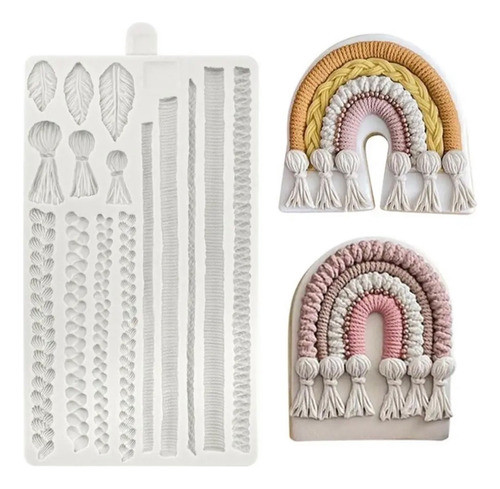 Molde De Silicone Texturas De Cordas Barbantes Nós 0