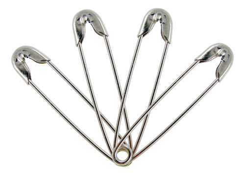 100 Alfinetes De Seguranca Cromado Bacchi - Com Volta 0