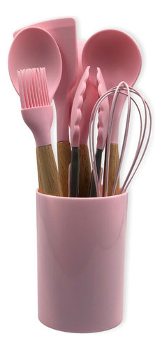 Conjunto De Utensilios Silicone 8 Peças - Rosa 0