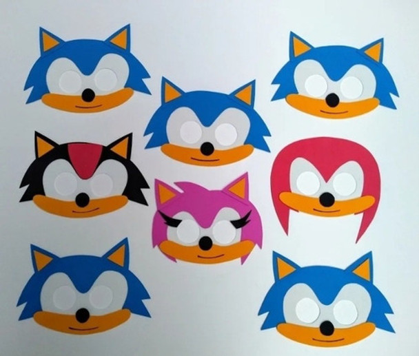 X10 Antifaces De Goma Eva Sorpresitas Sonic 0