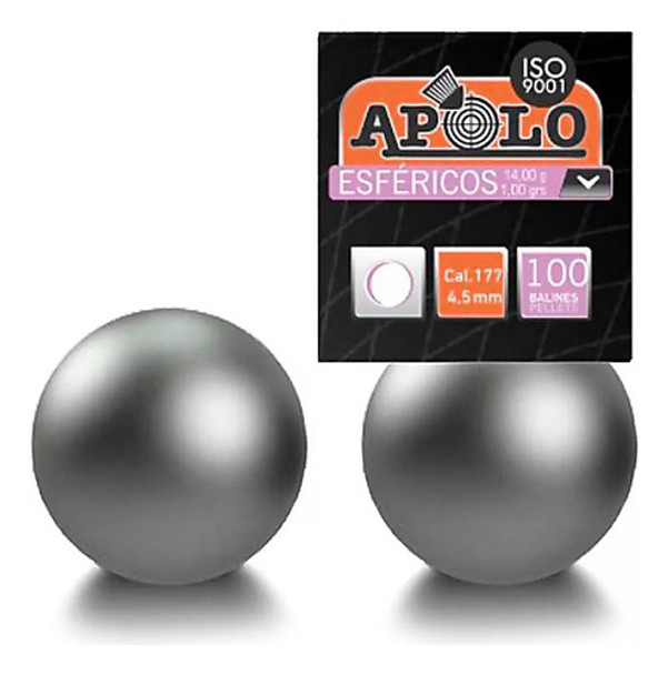 Pack X5 Balines Apolo Esféricos 4.5 Mm X100 0