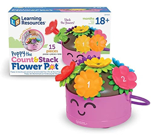 Learning Resources Poppy The Count & Stack Flower Pot - 15 P 0