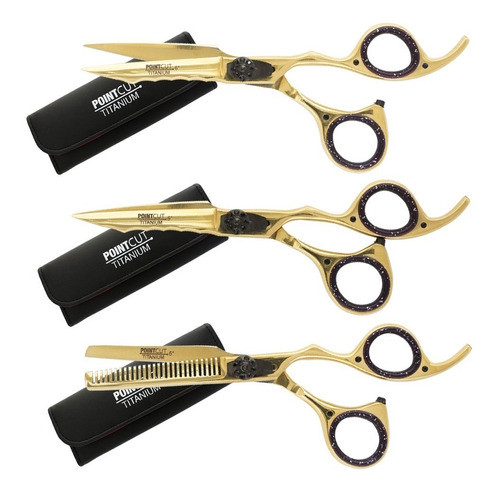 Kit Tijeras Navaja + Micro + Pulir Pointcut Titanio Gold 6 0