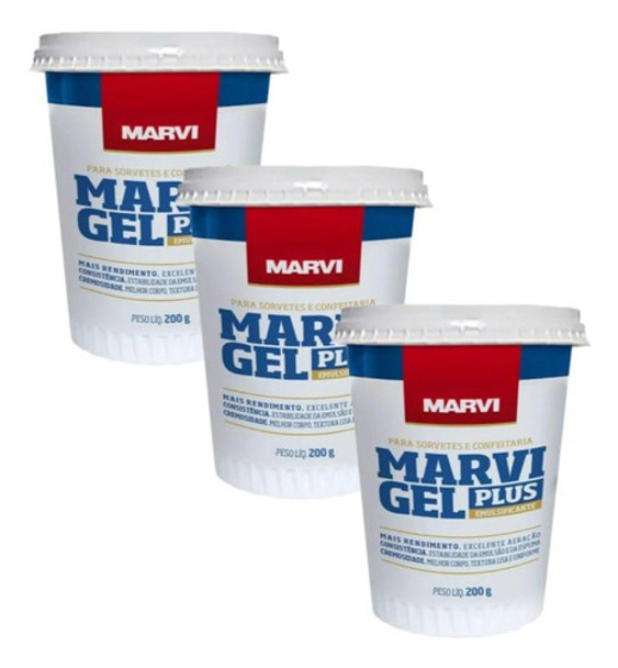 Emulsificante Para Sorvete E Confeitaria Marvi 200g - 3 Un 0