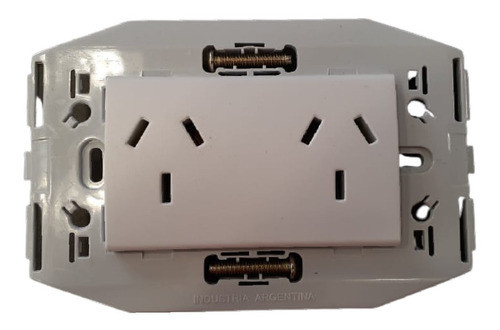 Toma Corriente Doble Con Bastidor 10 Amp Kalop Blanco - Stg 0