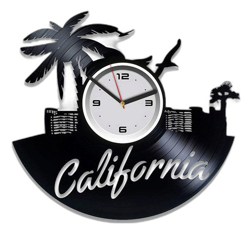 Kovides California - Reloj De Pared De Vinilo Con Diseño De 0