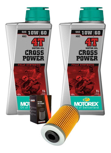 Kit 2lts Óleo Motor Motorex Cross 4t 10w60 Filtro Sherco 250 0