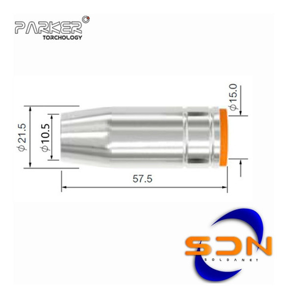 Tobera Rinconera Mig 250 Diam. 10,5mm Parker 0