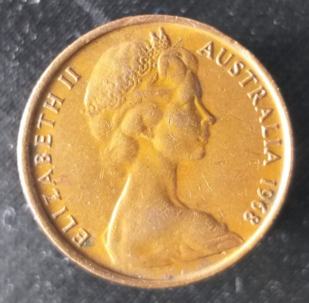 M522 Australia Moneda 2 Cents. Año 1968 Km# 63 El Año Raro 0