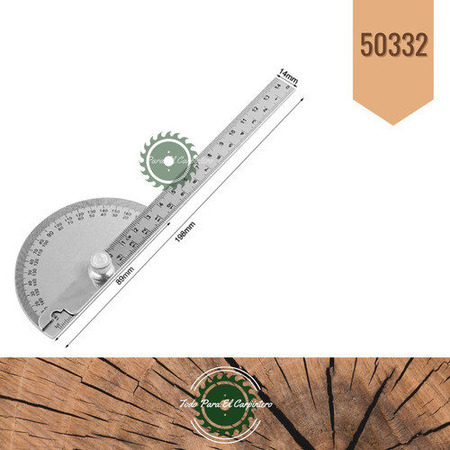 Goniometro Regla De 140 Mm  C/transportador 180° Tpc50332 0