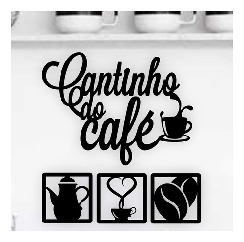 Kit Cantinho Do Café Mdf 4 Peças 0