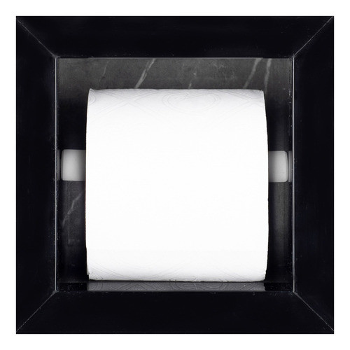 Nicho Porta Papel Higiênico Em Porcelanato (cinza/preto) 0