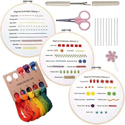 Kit De Práctica De Puntada De Bordado Para Principiantes, 3 0