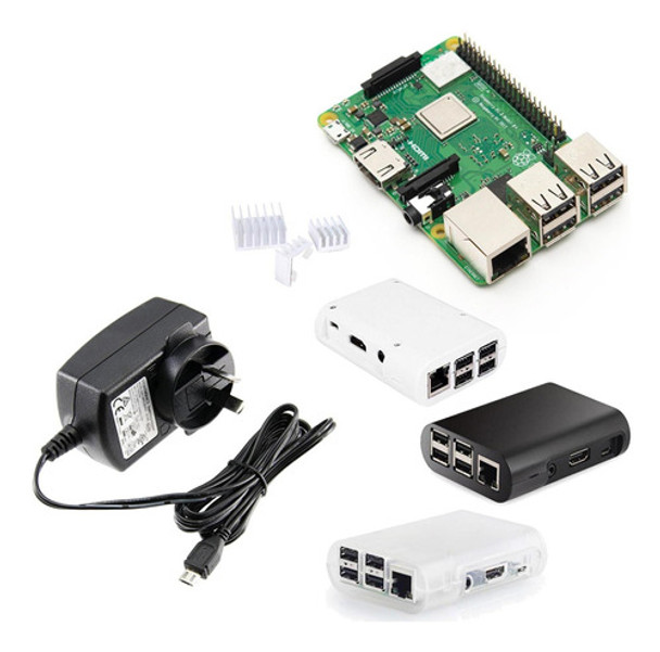 Raspberry Pi 3 B+ Plus Kit Fuente Gabinete Disipador E14 Rs 0