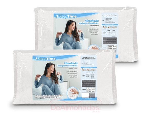 Combo X2 Almohadas Inteligentes 85x40 Queen Size - Seeptime 0