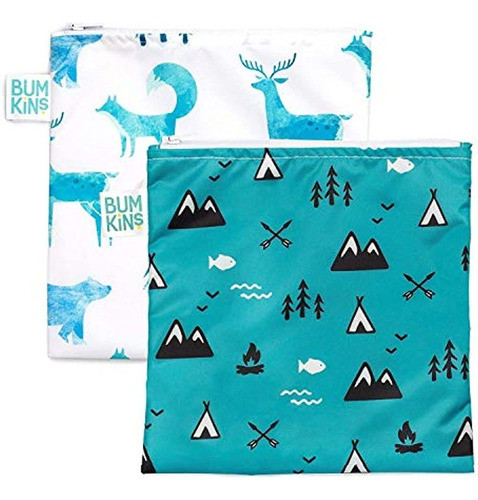 Bumkins Sandwich Bag / Snack Bag, Tela Reutilizable, Lavable 0